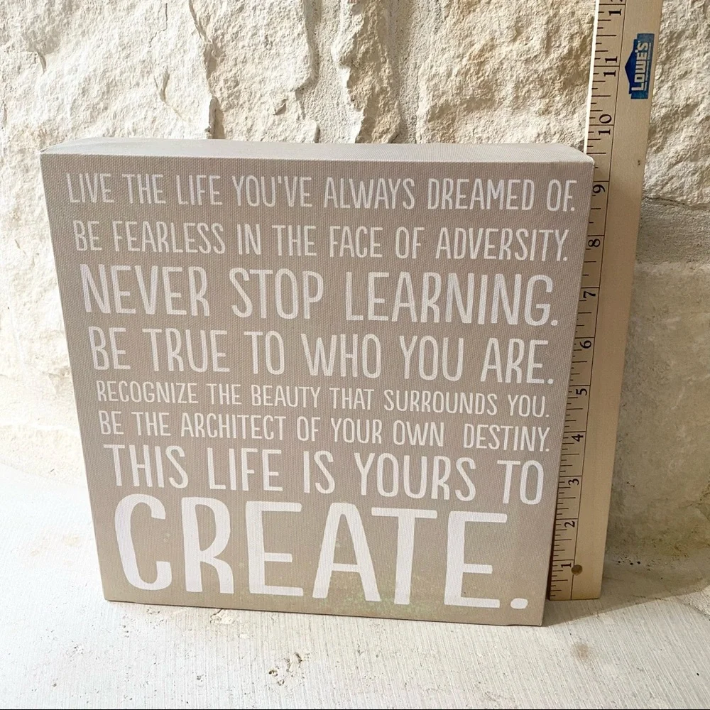 Inspirational Quote “Live the Life You’ve Always Dreamed Of” 9.5” x‎ 9.5”